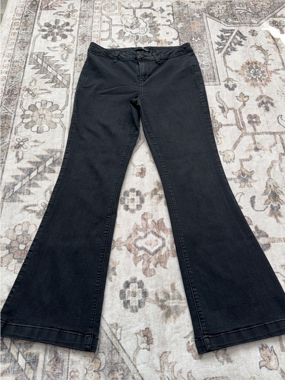 1822 Denim Black Flare & Wide Leg Jeans